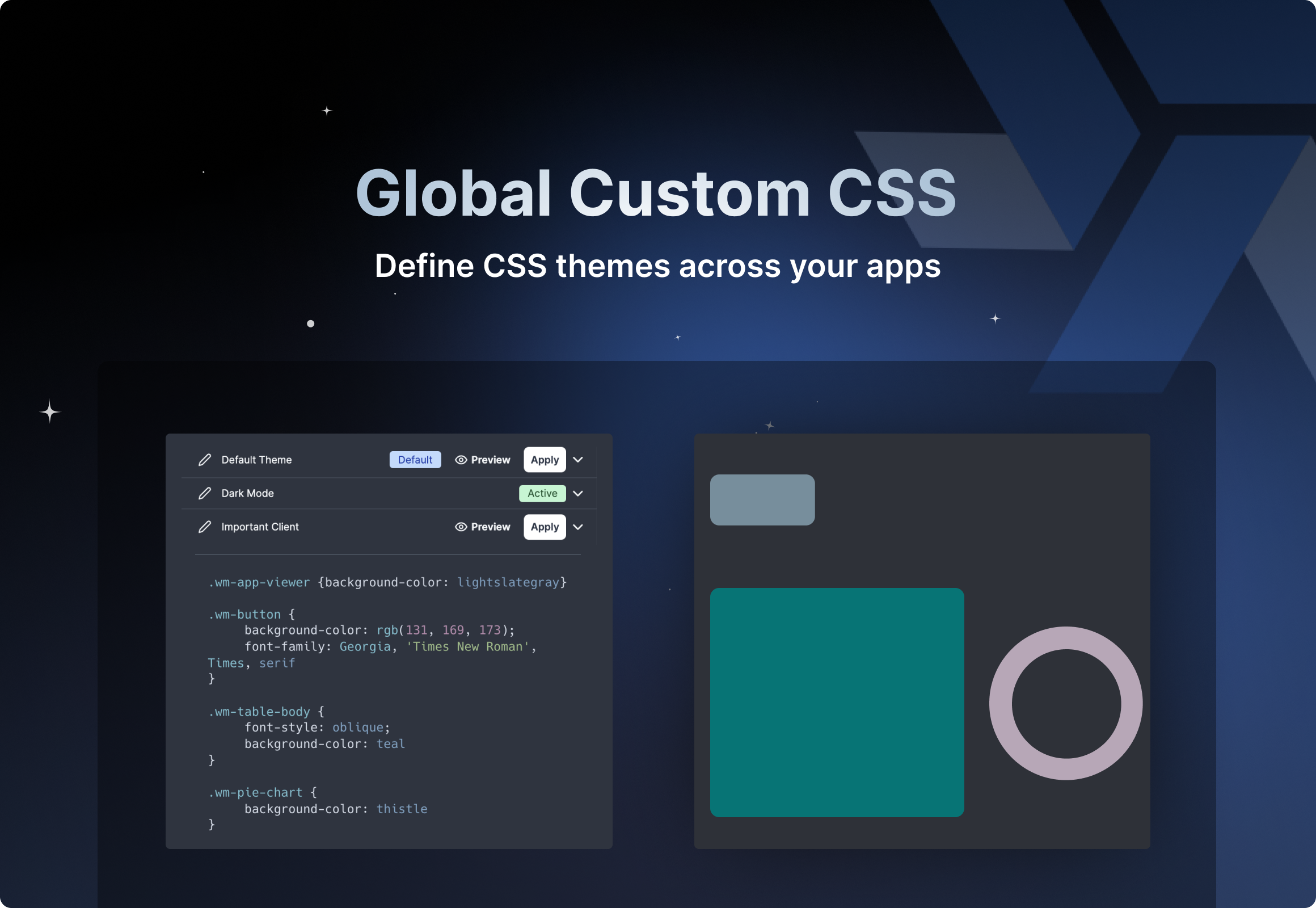 Global custom CSS Global custom CSS