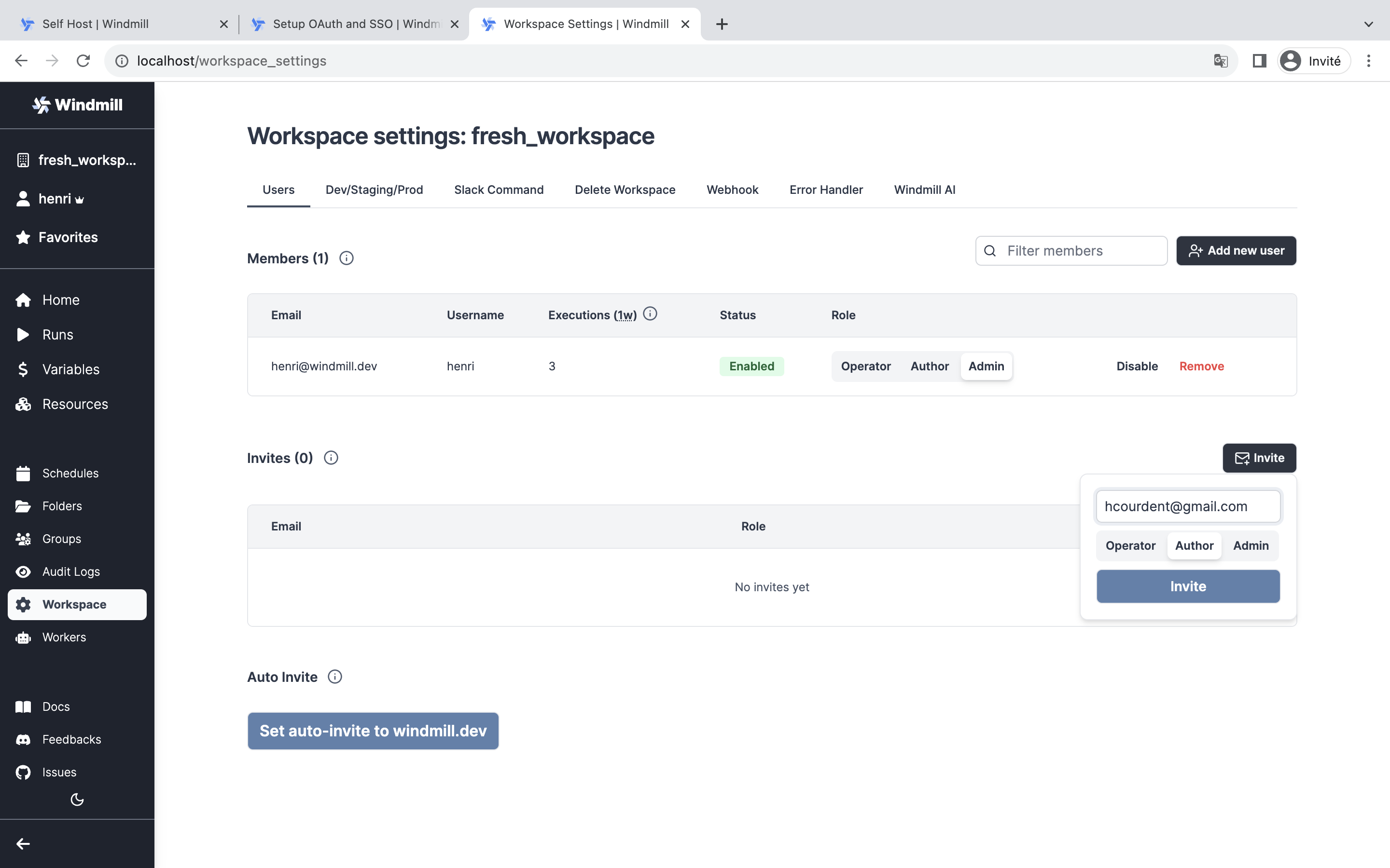 Invite a user manually Invite a user manually